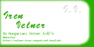 iren velner business card